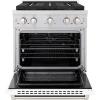imageZLINE 30 in 42 cu ft Paramount Gas Range with 4 Burner DuoPro Cooktop and Convection Gas Oven with White Matte Door PSGRWM30