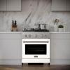 imageZLINE 30 in 42 cu ft Paramount Gas Range with 4 Burner DuoPro Cooktop and Convection Gas Oven with White Matte Door PSGRWM30