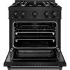 imageZLINE 30 in 42 cu ft Select Dual Fuel Range with 4 Burner Gas Cooktop and Electric Convection Oven in Black Stainless Steel HDRB30