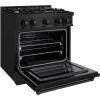 imageZLINE 30 in 42 cu ft Select Dual Fuel Range with 4 Burner Gas Cooktop and Electric Convection Oven in Black Stainless Steel HDRB30