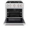 imageZLINE 30 in 42 cu ft Select Dual Fuel Range with 4 Burner Gas Cooktop and Electric Convection Oven in Satin Stainless Steel HDRS30