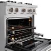 imageZLINE 30 in 42 cu ft Select Dual Fuel Range with 4 Burner Gas Cooktop and Electric Convection Oven in Satin Stainless Steel HDRS30
