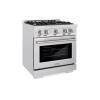 imageZLINE 30 in 42 cu ft Select Dual Fuel Range with 4 Burner Gas Cooktop and Electric Convection Oven in Satin Stainless Steel HDRS30