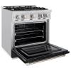 imageZLINE 30 in 42 cu ft Select Dual Fuel Range with 4 Burner Gas Cooktop and Electric Convection Oven in Stainless Steel with Black Matte Door HDRBLM30
