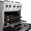 imageZLINE 30 in 42 cu ft Select Dual Fuel Range with 4 Burner Gas Cooktop and Electric Convection Oven in Stainless Steel with Black Matte Door HDRBLM30
