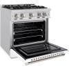 imageZLINE 30 in 42 cu ft Select Dual Fuel Range with 4 Burner Gas Cooktop and Electric Convection Oven in Stainless Steel with White Matte Door HDRWM30