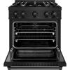imageZLINE 30 in 42 cu ft Select Dual Fuel Range with Gas Cooktop and Electric Convection Oven in Black Stainless Steel with 4 Brass Burners HDRBBR30