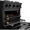 imageZLINE 30 in 42 cu ft Select Dual Fuel Range with Gas Cooktop and Electric Convection Oven in Black Stainless Steel with 4 Brass Burners HDRBBR30
