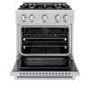 imageZLINE 30 in 42 cu ft Select Dual Fuel Range with Gas Cooktop and Electric Convection Oven in Stainless Steel with 4 Brass Burners HDRBR30