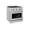 imageZLINE 30 in 42 cu ft Select Dual Fuel Range with Gas Cooktop and Electric Convection Oven in Stainless Steel with 4 Brass Burners HDRBR30