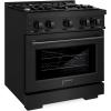 imageZLINE 30 in 42 cu ft Select Gas Range with 4 Burner Cooktop and Convection Gas Oven in Black Stainless Steel HGRB30