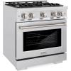 imageZLINE 30 in 42 cu ft Select Gas Range with 4 Burner Cooktop and Convection Gas Oven in Satin Stainless Steel HGRS30