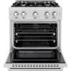 imageZLINE 30 in 42 cu ft Select Gas Range with 4 Burner Cooktop and Convection Gas Oven in Satin Stainless Steel HGRS30