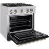 imageZLINE 30 in 42 cu ft Select Gas Range with 4 Burner Cooktop and Convection Gas Oven in Stainless Steel with Black Matte Door HGRBLM30