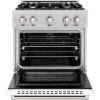 imageZLINE 30 in 42 cu ft Select Gas Range with 4 Burner Cooktop and Convection Gas Oven in Stainless Steel with White Matte Door HGRWM30