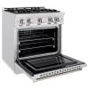 imageZLINE 30 in 42 cu ft Select Gas Range with Convection Gas Oven in Satin Stainless Steel with 4 Brass Burners HGRSBR30