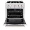 imageZLINE 30 in 42 cu ft Select Gas Range with Convection Gas Oven in Satin Stainless Steel with 4 Brass Burners HGRSBR30