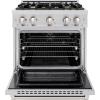 imageZLINE 30 in 42 cu ft Select Gas Range with Convection Gas Oven in Stainless Steel with 4 Brass Burners HGRBR30