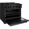 imageZLINE 36 in 52 cu ft Classic Dual Fuel Range with 6 Burner Gas Cooktop and Electric Convection Oven in Black Stainless Steel CDRB36
