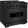 imageZLINE 36 in 52 cu ft Classic Dual Fuel Range with 6 Burner Gas Cooktop and Electric Convection Oven in Black Stainless Steel CDRB36