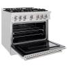 imageZLINE 36 in 52 cu ft Classic Dual Fuel Range with 6 Burner Gas Cooktop and Electric Convection Oven in Satin Stainless Steel CDRS36