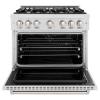imageZLINE 36 in 52 cu ft Classic Dual Fuel Range with 6 Burner Gas Cooktop and Electric Convection Oven in Satin Stainless Steel CDRS36