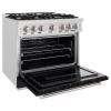 imageZLINE 36 in 52 cu ft Classic Dual Fuel Range with 6 Burner Gas Cooktop and Electric Convection Oven in Satin Stainless Steel with Black Matte Door CDRSBLM36