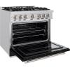 imageZLINE 36 in 52 cu ft Classic Dual Fuel Range with 6 Burner Gas Cooktop and Electric Convection Oven in Stainless Steel with Black Matte Door CDRBLM36