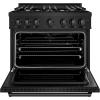 imageZLINE 36 in 52 cu ft Classic Dual Fuel Range with Gas Cooktop and Electric Convection Oven in Black Stainless Steel with 6 Brass Burners CDRBBR36