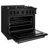 imageZLINE 36 in 52 cu ft Classic Gas Range with 6 Burner Cooktop and Convection Gas Oven in Black Stainless Steel CGRB36