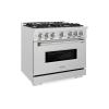 imageZLINE 36 in 52 cu ft Classic Gas Range with 6 Burner Cooktop and Convection Gas Oven in Satin Stainless Steel CGRS36