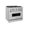 imageZLINE 36 in 52 cu ft Classic Gas Range with 6 Burner Cooktop and Convection Gas Oven in Stainless Steel CGR36