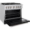 imageZLINE 36 in 52 cu ft Classic Gas Range with 6 Burner Cooktop and Convection Gas Oven in Stainless Steel with Black Matte Door CGRBLM36