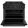 imageZLINE 36 in 52 cu ft Classic Gas Range with Convection Gas Oven in Black Stainless Steel with 6 Brass Burners CGRBBR36