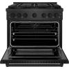 imageZLINE 36 in 52 cu ft Paramount Dual Fuel Range with 6 Burner DuoPro Cooktop and Electric Convection Oven in Black Satin Stainless Steel PSDRBS36