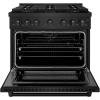 imageZLINE 36 in 52 cu ft Paramount Dual Fuel Range with 6 Burner DuoPro Cooktop and Electric Convection Oven in Black Stainless Steel PSDRB36