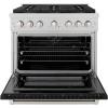 imageZLINE 36 in 52 cu ft Paramount Dual Fuel Range with 6 Burner DuoPro Cooktop and Electric Convection Oven in Satin Stainless Steel with Black Matte Door PSDRSBLM36
