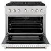 imageZLINE 36 in 52 cu ft Paramount Dual Fuel Range with 6 Burner DuoPro Cooktop and Electric Convection Oven in Satin Stainless Steel with White Matte Door PSDRSWM36