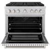 imageZLINE 36 in 52 cu ft Paramount Dual Fuel Range with 6 Burner DuoPro Cooktop and Electric Convection Oven with White Matte Door PSDRWM36