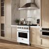 imageZLINE 36 in 52 cu ft Paramount Dual Fuel Range with 6 Burner DuoPro Cooktop and Electric Convection Oven with White Matte Door PSDRWM36