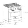 imageZLINE 36 in 52 cu ft Paramount Dual Fuel Range with 6 Burner DuoPro Cooktop and Electric Convection Oven with White Matte Door PSDRWM36