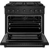 imageZLINE 36 in 52 cu ft Paramount Gas Range with 6 Burner DuoPro Cooktop and Convection Gas Oven in Black Stainless Steel PSGRB36