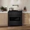 imageZLINE 36 in 52 cu ft Paramount Gas Range with 6 Burner DuoPro Cooktop and Convection Gas Oven in Black Stainless Steel PSGRB36