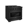 imageZLINE 36 in 52 cu ft Select Dual Fuel Range with 6 Burner Gas Cooktop and Electric Convection Oven in Black Stainless Steel HDRB36