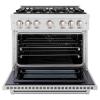imageZLINE 36 in 52 cu ft Select Dual Fuel Range with 6 Burner Gas Cooktop and Electric Convection Oven in Satin Stainless Steel HDRS36