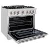 imageZLINE 36 in 52 cu ft Select Dual Fuel Range with 6 Burner Gas Cooktop and Electric Convection Oven in Satin Stainless Steel HDRS36
