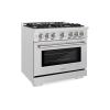 imageZLINE 36 in 52 cu ft Select Dual Fuel Range with 6 Burner Gas Cooktop and Electric Convection Oven in Satin Stainless Steel HDRS36