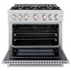 imageZLINE 36 in 52 cu ft Select Dual Fuel Range with 6 Burner Gas Cooktop and Electric Convection Oven in Stainless Steel HDR36