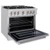 imageZLINE 36 in 52 cu ft Select Dual Fuel Range with 6 Burner Gas Cooktop and Electric Convection Oven in Stainless Steel HDR36