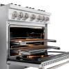 imageZLINE 36 in 52 cu ft Select Dual Fuel Range with Gas Cooktop and Electric Convection Oven in Satin Stainless Steel with 6 Brass Burners HDRSBR36